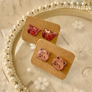 Plastic Stud Earrings Anime Characters Cartoon Chubby Cute Adorable Affordable Everyday Low Price   Cartoon Style