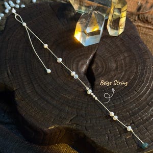 Freshwater Pearl Bracelet Handwoven | Aquamarine Quartz & Jade Detail | Minimalist Elegant Bracelet |Delicate Luxury Jewellery -White String