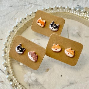 Pendientes de plástico con forma de perro Shiba Inu, divertidos, regordetes, adorables, asequibles, para todos los días, a bajo precio, estilo de dibujos animados.