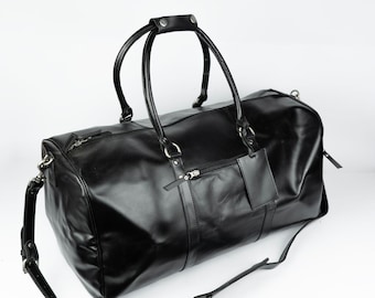 ミリタリーレザーダッフルバッグ、パックアンドゴー、レザートラベル