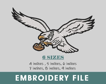 Eagle Embroidery Design | Machine Embroidery File | Custom Eagle | Eagle Embroidery | 6 Sizes | Instant Download | DST PES