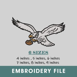Eagle Embroidery Design | Machine Embroidery File | Custom Eagle | Eagle Embroidery | 6 Sizes | Instant Download | DST PES