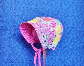 Toddler Baby Bonnet Modern Floral Reversible