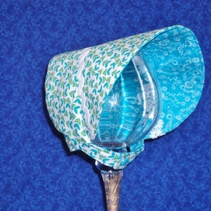 Reversible Baby Sun Bonnet Turquoise image 5