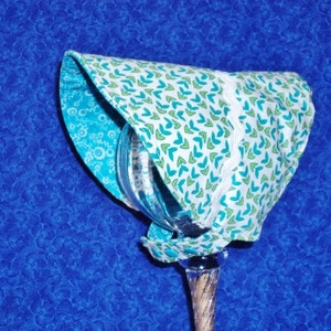 Reversible Baby Sun Bonnet Turquoise image 4