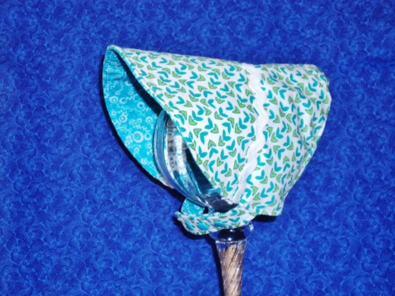 Reversible Baby Sun Bonnet Turquoise image 4