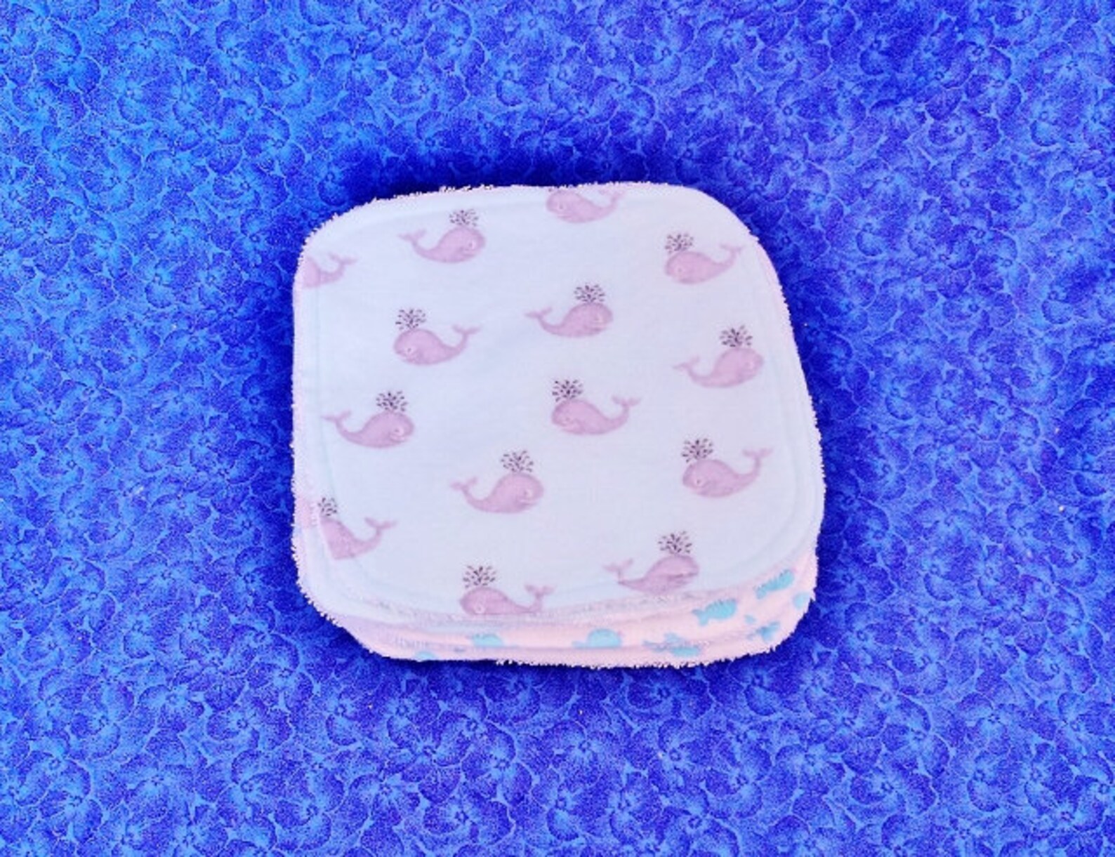 Set of 7 Baby Wash Cloths Baby Boy Whales and Fish Blues and Etsy