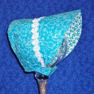 Reversible Baby Sun Bonnet Turquoise image 3