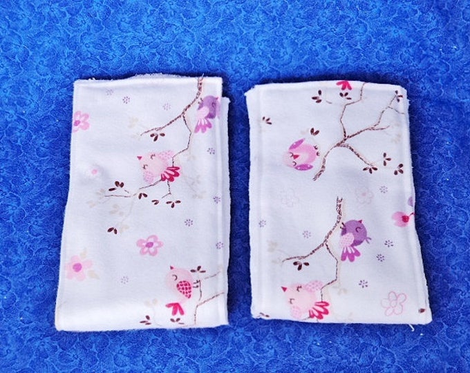 Set of Burp Cloths Cloth Diapers With Flannel Birds Pink and Etsy