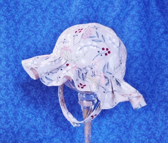 baby girl sun hat with chin strap