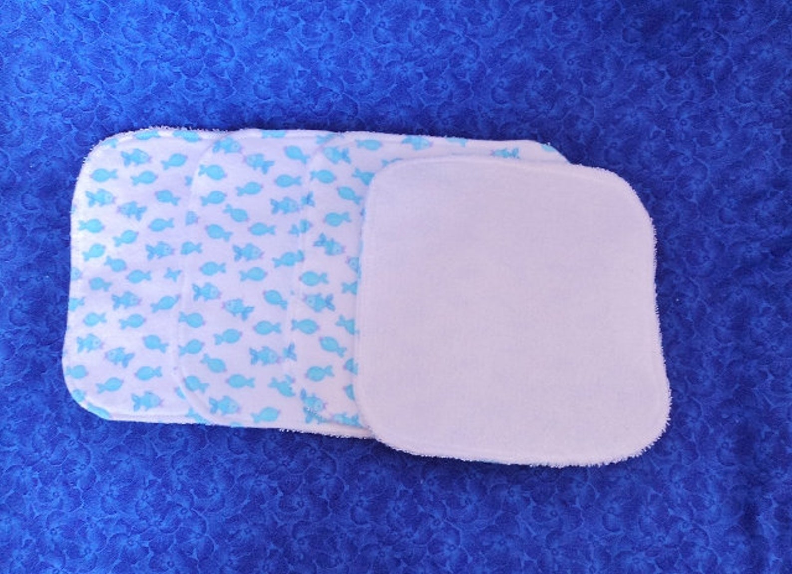 Set of 7 Baby Wash Cloths Baby Boy Whales and Fish Blues and Etsy