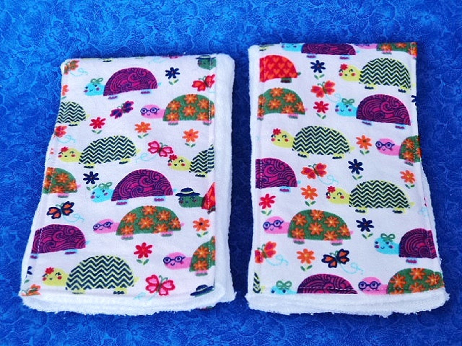 Set of Turtle Burp Cloths Cloth Diapers With Flannel Etsy