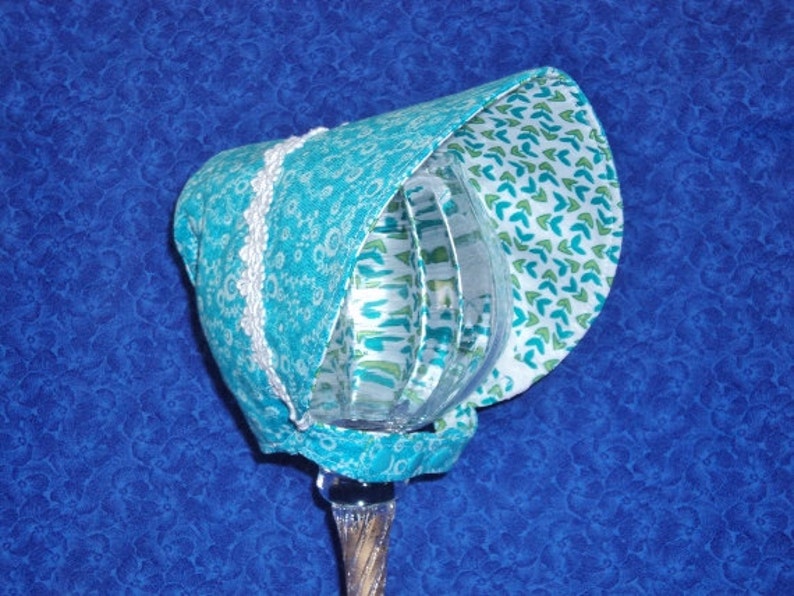 Reversible Baby Sun Bonnet Turquoise image 2