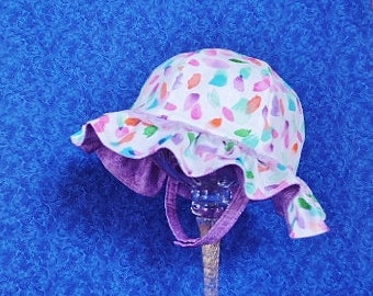 Colorful Baby Sun Hat Ruffled Lace