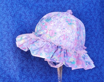 Toddler Girl Pink and Purple Ruffled Sun Hat