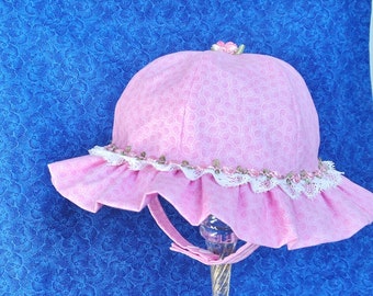 Toddler Girl Pink Ruffled Sun Hat