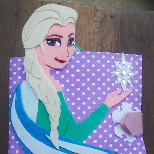 Libro de princesa de hielo, arte pop, libro de actividades, juguete Montessori, juguetes Waldorf, juguete sensorial, niña, bebé, 3+, libro tranquilo, dibujos animados, regalo para ahijada
