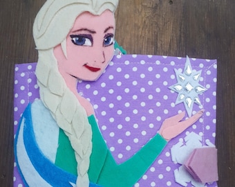 Personalized Montessori Ice Princess Quiet Book, Felt Busy Book, Sensory Travel Activity Toy, Gift for Kids