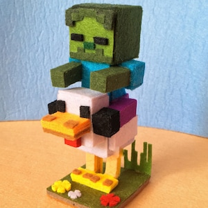 Chicken Jockey | A little zombie rider | Felt Toy |