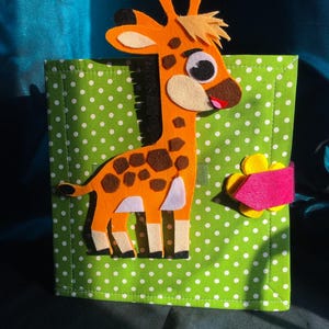 Felt Giraffe Quiet Book: Montessori Sensory Toy