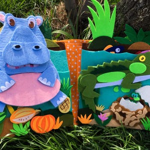 Jungle Safari Felt Quiet Book: Handmade Toddler Travel Toy