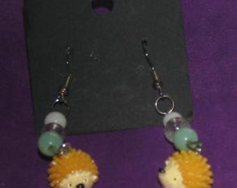 Hedgehog dangle earrings