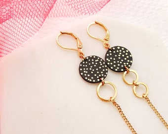 Boucles d'oreilles géométriques en cuir, Boucles rondes modernes minimalistes, Boucles délicates, Bijoux en cuir, Cadeau pour elle