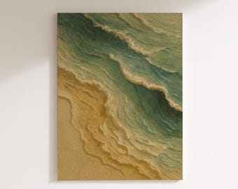 Ocean Wave Canvas Print – Abstract Coastal Seascape Painting