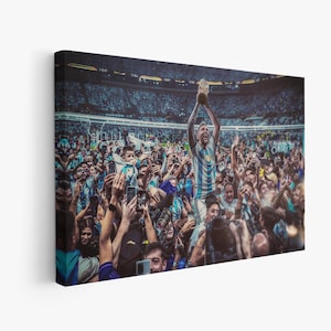Lionel Messi World Cup 2022 Wall Art, Messi Winning World Cup Canvas, Messi World Cup Celebration Poster, Messi Poster, Canvas Wall Art,