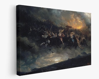 The Wild Hunt of Odin Canvas, Norse Mythology Wall Art