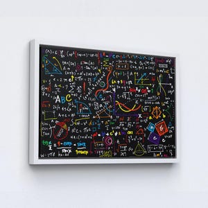 Mathematical Formulas Canvas, Gift For Teachers, Gift For Students, Mathematics Canvas, Canvas For School, Ready To Hang, Canvas Wall Art