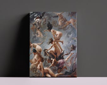 Witches Going To Their Sabbath Canvas, Luis Ricardo Falero Wall Art, Witch Poster, Falero Witch Sabbath, Ready To Hang, Canvas Wall Art,