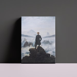Caspar David Friedrich Wall Art, Wanderer Looking The Sea Canvas, Abstract Print, Mountain Climbing Wall Art, David Friedrich Poster.