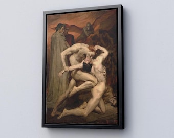 Bouguereau Dante and Virgil in Hell Canvas, 19th Century Art Print
