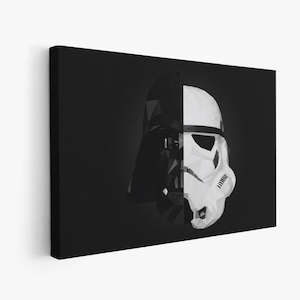 Darth Vader Wall Art, Darth Vader And Trooper Poster, Star Wars Canvas, Movie Poster, Storm Trooper Wall Art, Ready To Hang, Canvas Wall Art