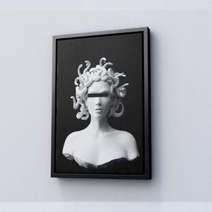 Medusa Statue Canvas, Medusa Statue Wall Art, Medusa Statue Poster, Gorgon Medusa Wall Art, Mystical Canvas, Ready To Hang, Canvas Wall Art,