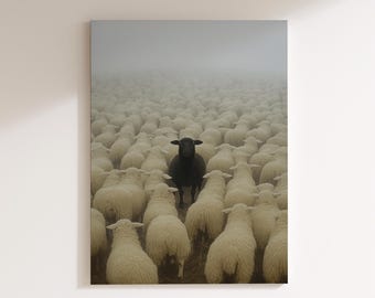 Soyez différent mouton noir | Art mural conceptuel minimaliste | Impression photo se démarquer