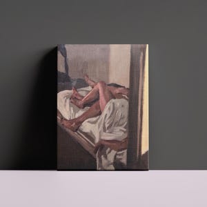 Póster de pareja, lienzo sexy, arte de pared para dormitorio, lienzo sensual, regalo para novia, lienzo de pareja desnuda, obra de arte romántica, listo para colgar.