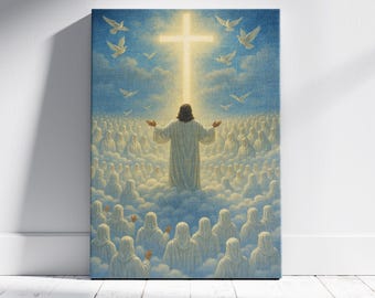 Jesus Canvas Print, Heaven and Faith, Christian Wall Decor