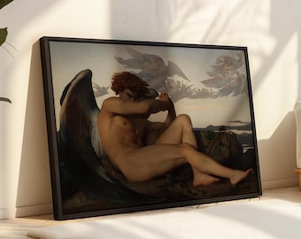 The Fallen Angel by Alexandre Cabanel | Classic Angel Wall Art | Renaissance Canvas Print | Mythology Religious Artwork Home Decor Poster