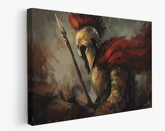 Spartan Hero Canvas, Spartan Wall Art, Pantheon Poster, Warrior Print, Spartan Canvas, 300 Movie Poster, Ready To Hang, Canvas Wall Art,