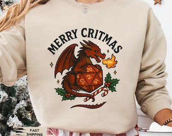 Christmas DnD Sweatshirt, Dungeons Fans Dragons Shirt