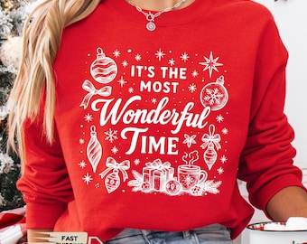 Christmas Time Sweatshirt, It's The Most Wonderful Time Shirt, Retro Xmas Tee