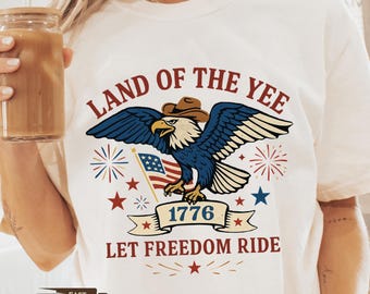 Western 4th of July Tee: Cowboy USA Patriotic Shirt