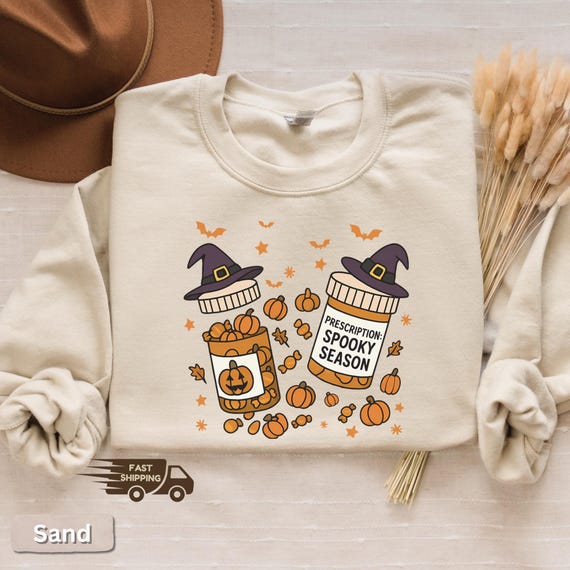 Fall Halloween Nurse Pills Sweatshirt, Pumpkin ICU Spooky Nurse Shirt