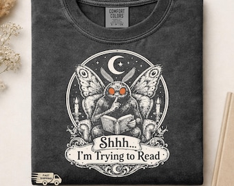 Funny Mothman Reader Shirt, Book Cottagecore Cryptid Witchy Bibliophile Gift Sweatshirt