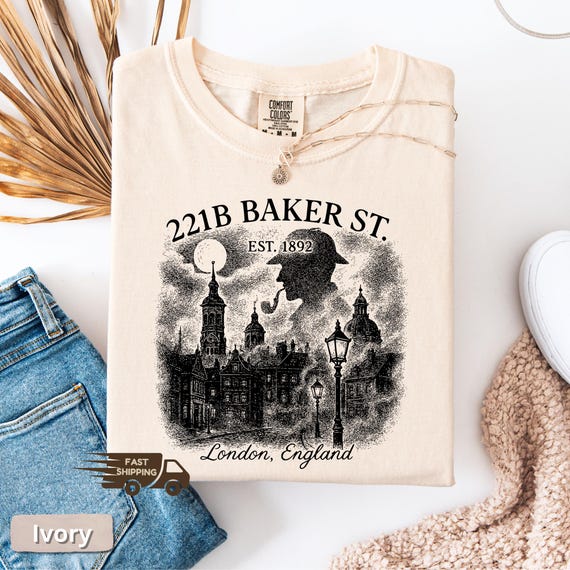 Sherlock Holmes Books Shirt, Literary location, Bookworm Sweater, Gift for her, Detective Mystery Reader Sweatshirt, Bibliophile gift