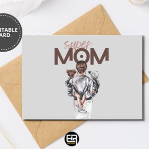 Cartão de felicitações para impressão - Ideias exclusivas para presentes para a mãe. Cartão de agradecimento por tudo o que você é para o Dia das Mães.