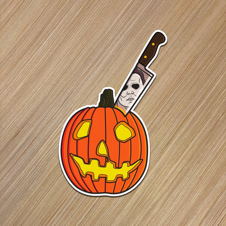 Michael Myers Halloween Pumpkin Carving 5-inch Vinyl Sticker