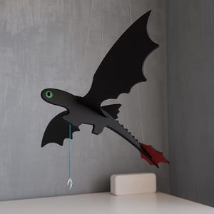 Wooden Flying Dragon Mobile Toy – Handcrafted Balancing Dragon for Kids & Home Decor | Unique Wooden Gift for Children | Fantasy Lovers